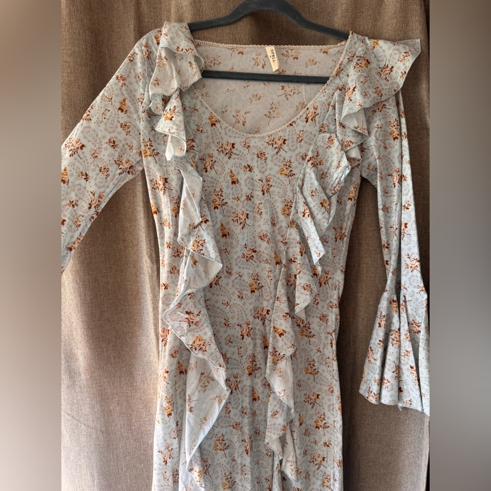 Spell Fleur Frill Floral Ruffle Bias Maxi Dress - Picture 11 of 12